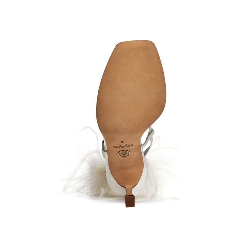 BROTHER VELLIES Womens White Feather Paloma Toe Stiletto Leather Heeled Sandal 7 - Picture 4 of 4